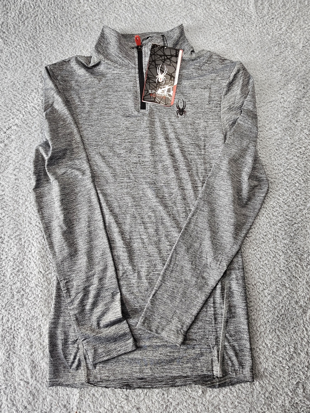 Spyder Men’s Gray Quarter-Zip Performance Sweater